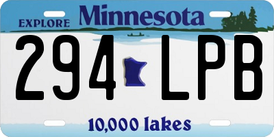 MN license plate 294LPB