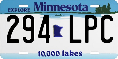 MN license plate 294LPC