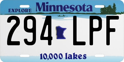 MN license plate 294LPF