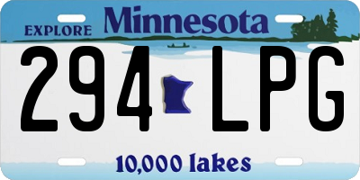 MN license plate 294LPG