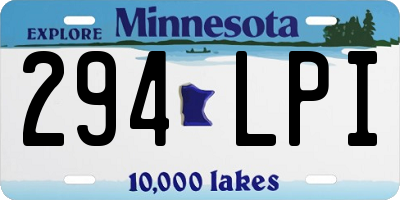 MN license plate 294LPI