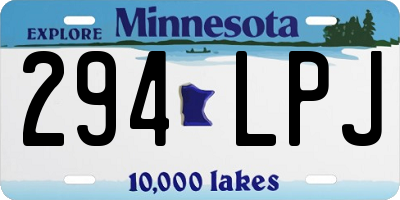 MN license plate 294LPJ