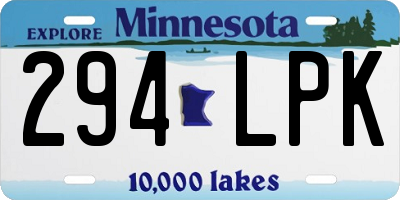 MN license plate 294LPK