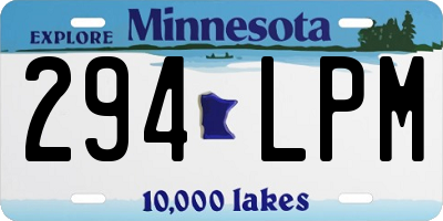 MN license plate 294LPM