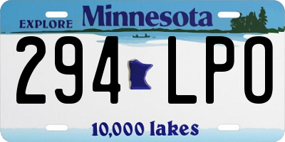 MN license plate 294LPO