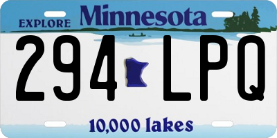 MN license plate 294LPQ