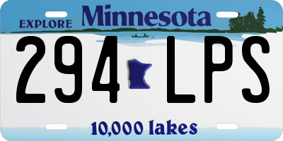 MN license plate 294LPS