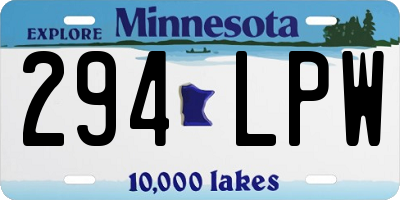 MN license plate 294LPW