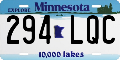 MN license plate 294LQC
