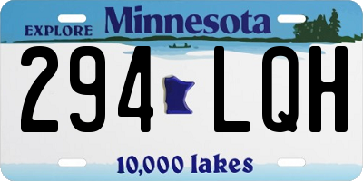 MN license plate 294LQH
