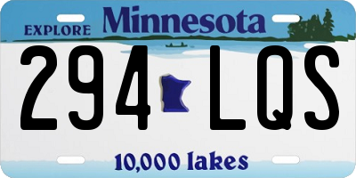 MN license plate 294LQS