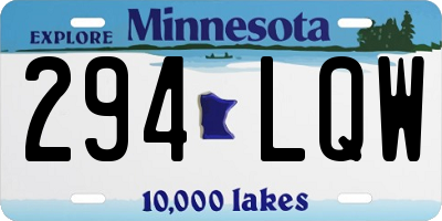 MN license plate 294LQW