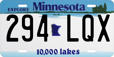 MN license plate 294LQX