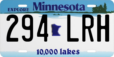MN license plate 294LRH