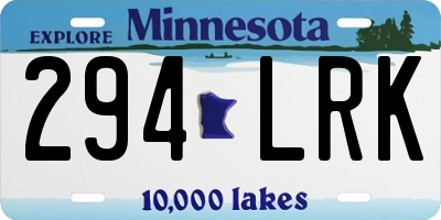 MN license plate 294LRK