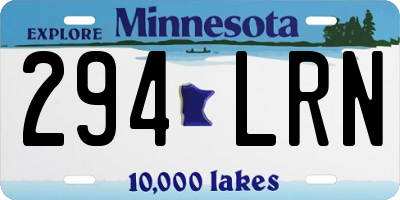 MN license plate 294LRN