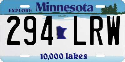 MN license plate 294LRW
