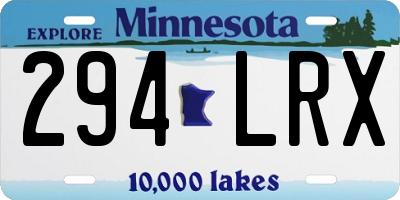 MN license plate 294LRX