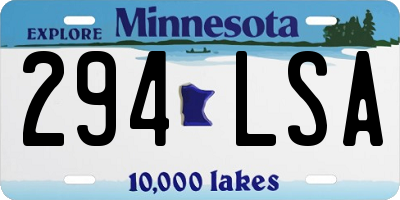 MN license plate 294LSA