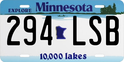 MN license plate 294LSB