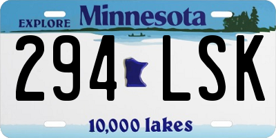 MN license plate 294LSK