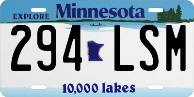 MN license plate 294LSM