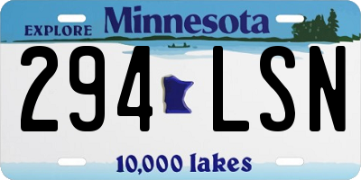 MN license plate 294LSN