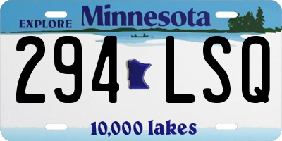 MN license plate 294LSQ