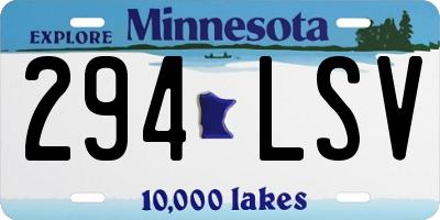 MN license plate 294LSV