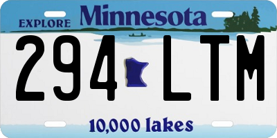 MN license plate 294LTM