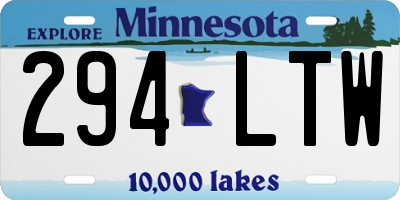 MN license plate 294LTW