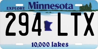 MN license plate 294LTX