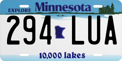 MN license plate 294LUA