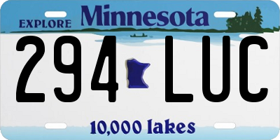 MN license plate 294LUC