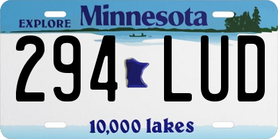 MN license plate 294LUD