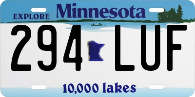 MN license plate 294LUF