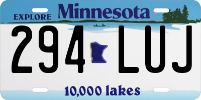 MN license plate 294LUJ