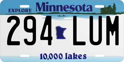 MN license plate 294LUM
