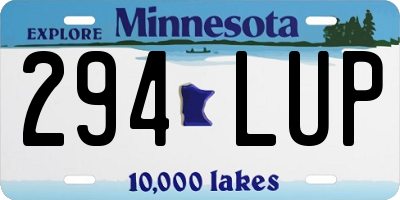 MN license plate 294LUP