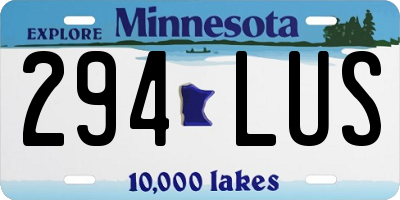 MN license plate 294LUS