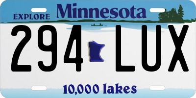 MN license plate 294LUX