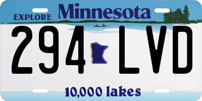 MN license plate 294LVD