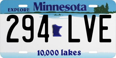 MN license plate 294LVE