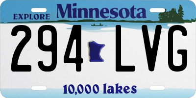 MN license plate 294LVG