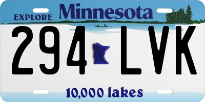 MN license plate 294LVK