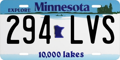 MN license plate 294LVS