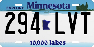 MN license plate 294LVT