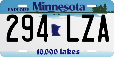 MN license plate 294LZA