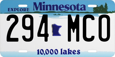 MN license plate 294MCO