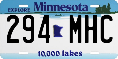 MN license plate 294MHC